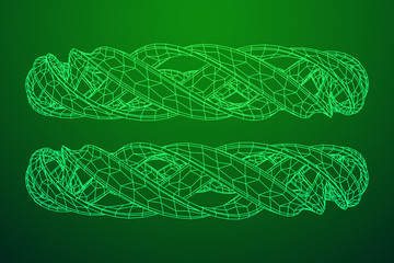 Abstract wireframe mesh ring. Grid technology illustration data array. Vector illustration.