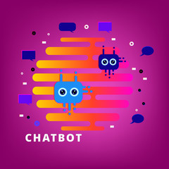 Chatbot with empty bubbles. Vector illustration.