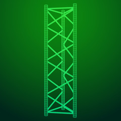 Truss girder element. Wireframe low poly mesh vector illustration.