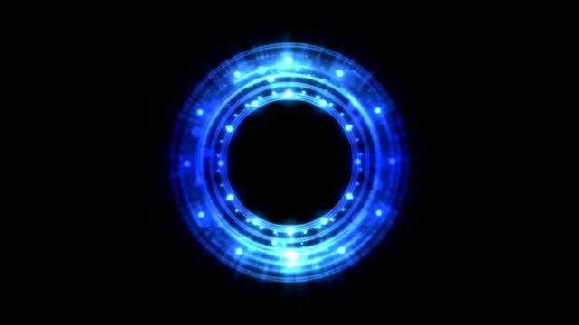 Colorful Shining and Rotating Light Circle Shapes - Seamless Loop Blue