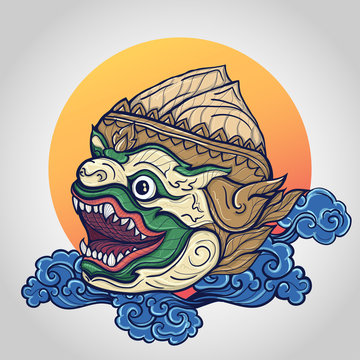 Naklejki Hanuman head vector illustration