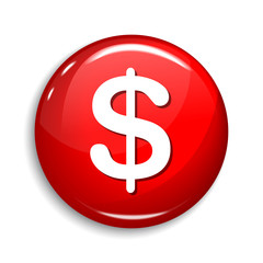 Dollar Sign Round Vector Web Element Circular Button Icon Design