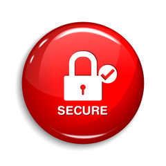 Secure Round Vector Web Element Circular Button Icon Design