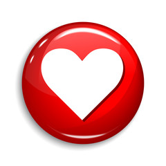 Heart Sign Round Vector Web Element Circular Button Icon Design