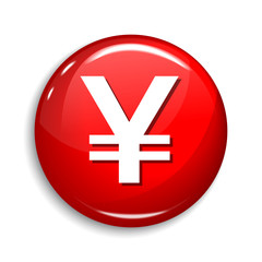 Japanese Yen Currency Round Vector Web Element Circular Button Icon Design