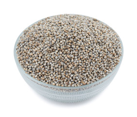 Pearl Millet Seeds Also Know as Bajra, Bajri, Bulrush Millet or Indian Millet Isolated on White Background
