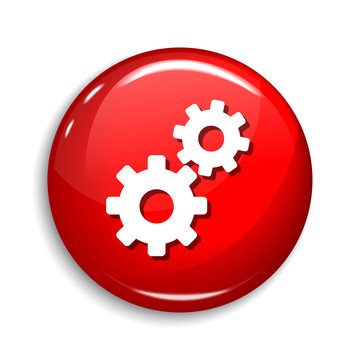 Gear Sign Round Vector Web Element Circular Button Icon Design