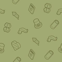 St.Patricks Day outline isometric pattern
