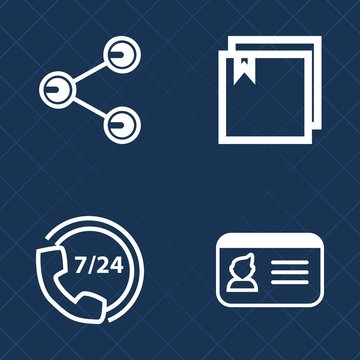 Premium set of outline vector icons. Such as file, element, computer, media, document, identification, office, card, phone, technology, male, contact, operator, paper, security, support, social, name