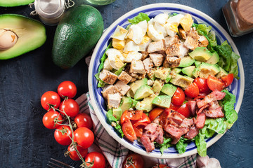 Healthy cobb salad with chicken