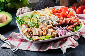 Healthy cobb salad with chicken