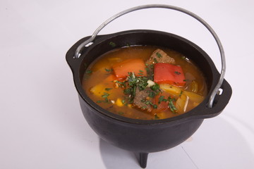 Soup with beef and vegetables