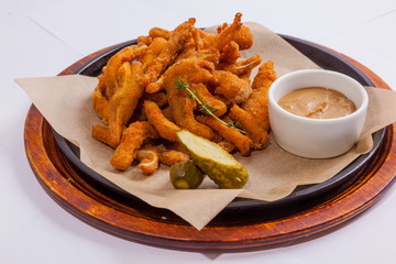 Chicken in batter and the sauce