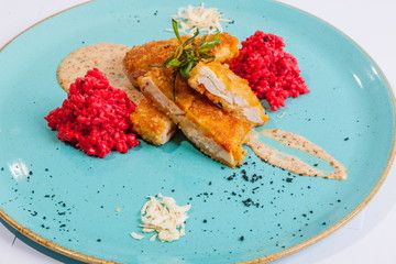 Chicken with cheese breaded