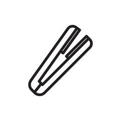 hair straightener outline vector icon. Modern simple isolated sign. Pixel perfect vector illustration for logo, website, mobile app and other designs