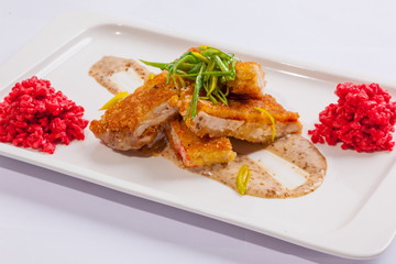 Chicken with cheese breaded