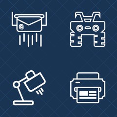 Premium set of outline vector icons. Such as envelope, home, fun, race, outdoor, decoration, interior, sign, delivery, correspondence, atv, furniture, terrain, table, modern, communication, quad, dirt