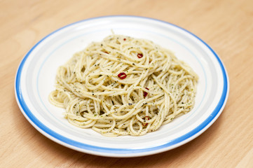 パスタのバジル炒め