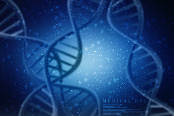 3d render of dna structure, abstract background