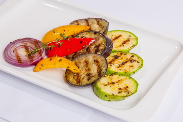 Grilled vegetables on a plate