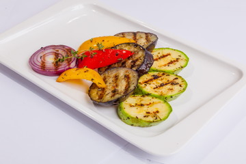 Grilled vegetables on a plate