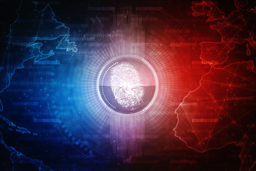 Fingerprint Scanning Technology Concept 2d Illustration