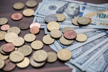 closeup. money of banknotes and coins