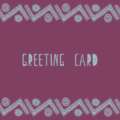Template for greeting card with abstract ornament