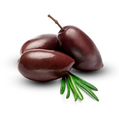 black olives isolated on white background
