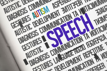 The word speech against open book