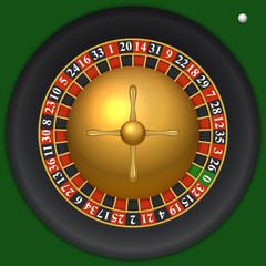 Casino Roulette Top View Template.
