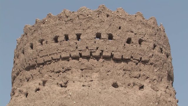 Close up of old Watch Tower in Ras Al Khaimah, one of the United Arabic Emirates.