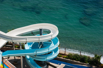 water slide on the beach