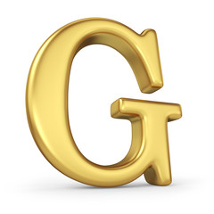 Gold Letter G Isolated on White