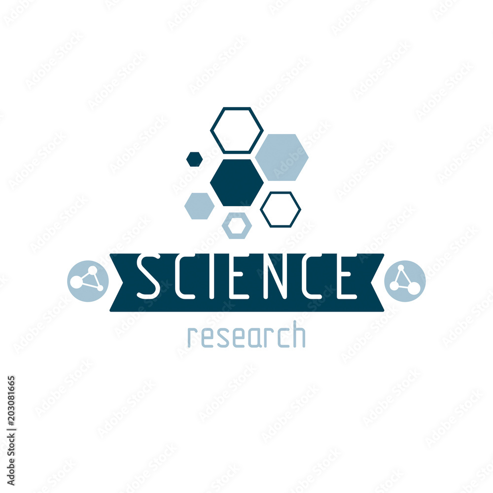Poster vector model of molecule created using wireframe connection. molecular biotechnology conceptual logo