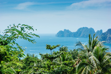Fototapety  View of the island  Phi Phi Don  from the viewing point,Thailand.