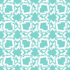 Teal vector seamless pattern. Geometric ornament