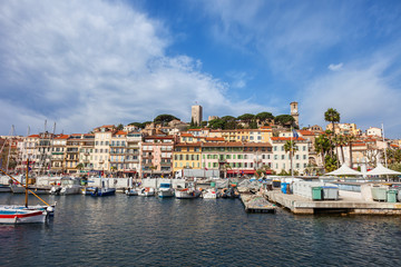 Cannes City Skyline on French Riviera in France