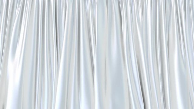 3D animated intro of the pearly white window curtain, alpha matte is included