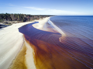 Estuary of small river in gulf of Riga, Baltic sea.