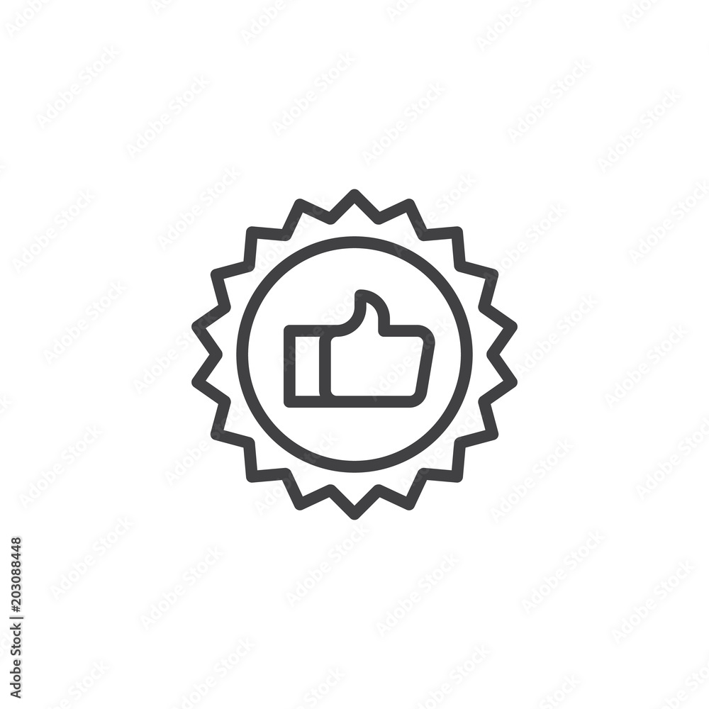 Poster quality certificate outline icon. linear style sign for mobile concept and web design. like gesture 