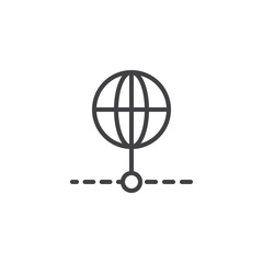 Global connection outline icon. linear style sign for mobile concept and web design. Internet Browser simple line vector icon. Symbol, logo illustration. Pixel perfect vector graphics
