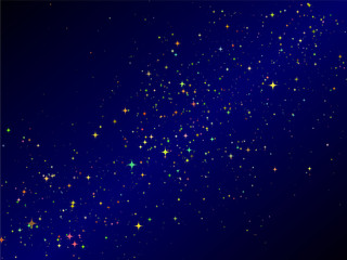 Multicolored milky way, the sky above us, vector illustration with stars, starry night sky