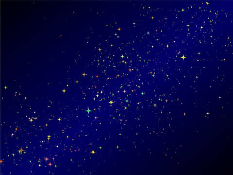 Multicolored milky way, the sky above us, vector illustration with stars, starry night sky