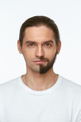 Young Man WIth Beard Before And After Shaving