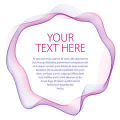 Round frame of flowing smoke. Vector abstract artistic beautiful background with copy space for text. Isolated over white background.