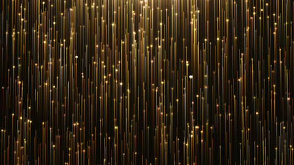 Fototapeta premium Glamorous gold shine Line and particles on a black background