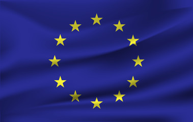 European Union flag , EU flag in Vector Illustration