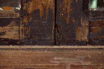 Fototapeta na wymiar Wood texture - old door worn paint