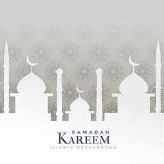 ramadan kareem festival design with mosque silhouette